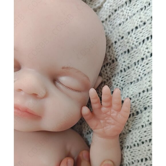 40cm Sleeping Baby 2kg Full Platinum Silicone Eyes Closed Reborn Baby Doll GIRL - Picture 10 of 16